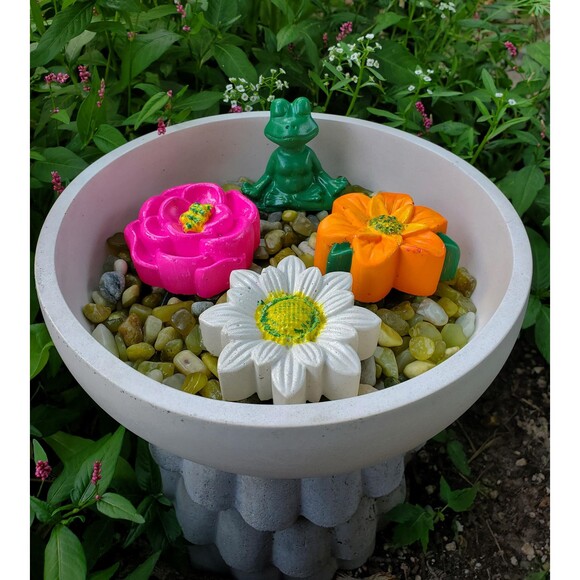 Handcrafted Cement Bee Watering Station, Butterfly Puddler Dish, Pollinator - Picture 8 of 10